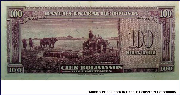 Banknote from Bolivia year 1945