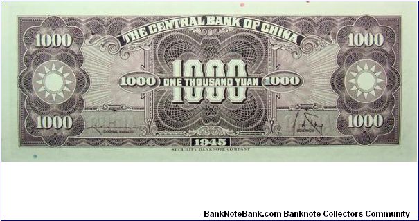 Banknote from China year 1945