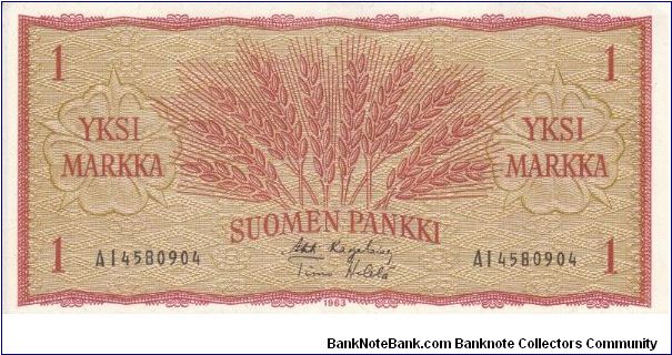 Finland 1 markka 1963 (1+-01)-(01) Banknote