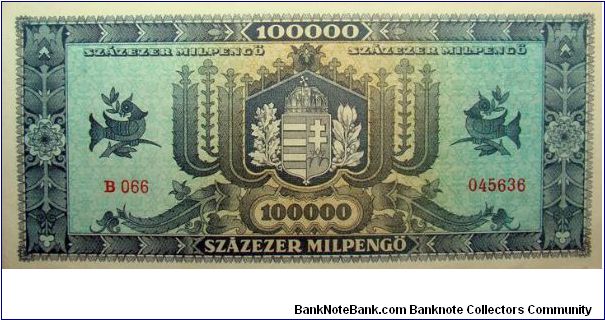 Banknote from Hungary year 1946