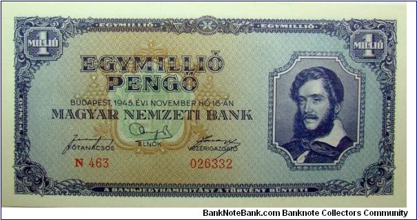 1 Million Pengo Banknote