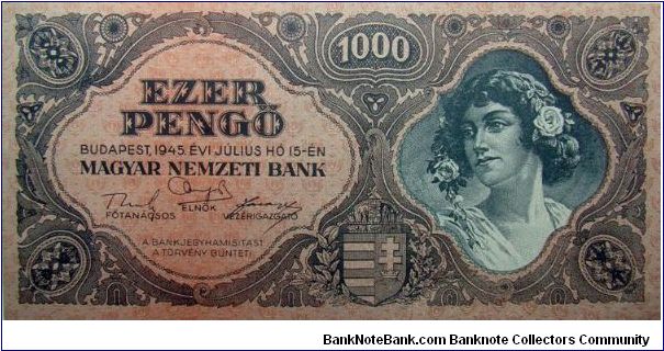 1000 Pengo Banknote