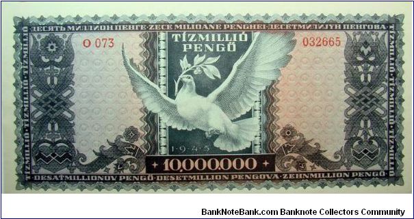 Banknote from Hungary year 1945