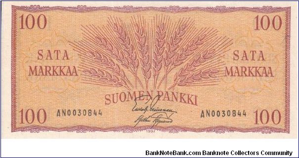 Finland 100 markkaa 1957 (1+-01)-(01) Banknote