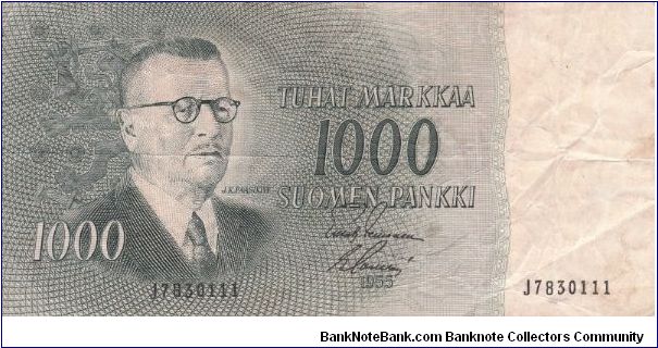 Finland 1000 markkaa 1955 (1)-(1-1+) Banknote