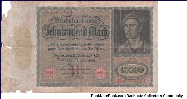 Germany 10 000 mark 1922 (1?) Banknote