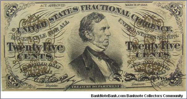 Fractional Currency
Twenty Five Cents
Fessenden
Third Issue Banknote