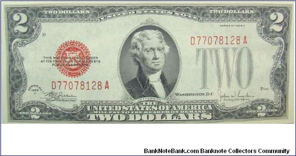 2 U.S. Dollars
United States Note Banknote