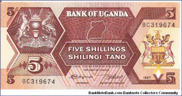 5 shillings; 1987 Banknote