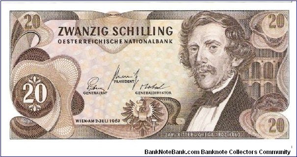 20 schillings; July 2, 1967 Banknote