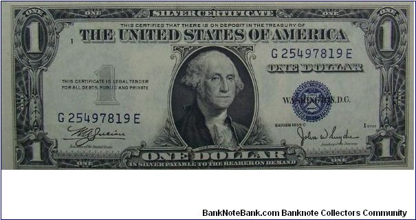 $1 Silver Certificate
Julian/Snyder Banknote