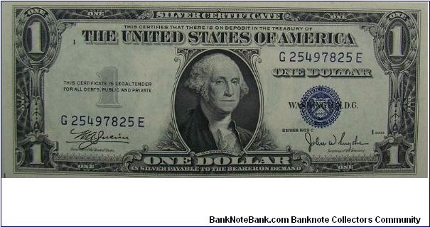 $1 Silver Certificate
Julian/Snyder Banknote