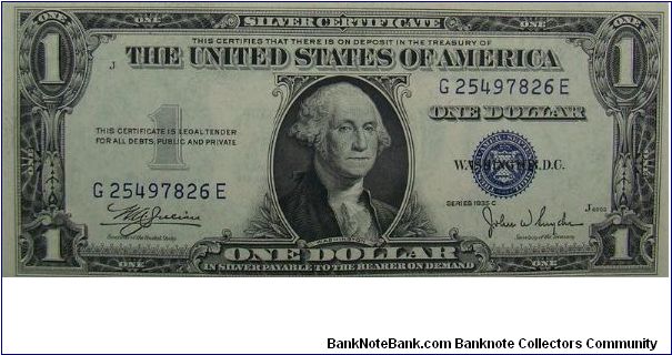 $1 Silver Certificate
Julian/Snyder Banknote