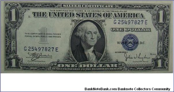 $1 Silver Certificate
Julian/Snyder Banknote