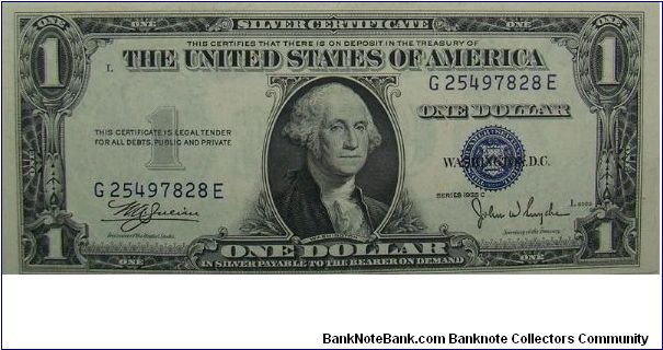 $1 Silver Certificate
Julian/Snyder Banknote