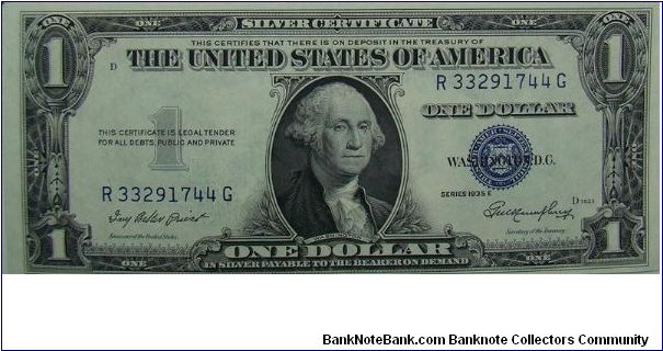$1 Silver Certificate
Priest/Humphrey Banknote