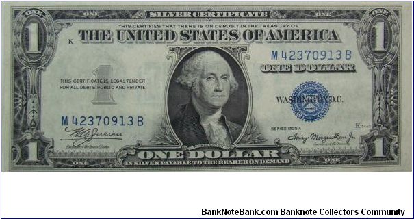 $1 Silver Certificate
Julian/Morganthau Banknote