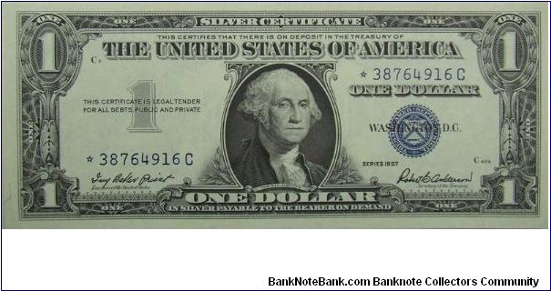 $1 Silver Certificate
Priest/Anderson
Star Note Banknote