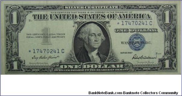 $1 Silver Certificate
Priest/Anderson Star Note Banknote