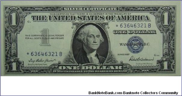 $1 Silver Certificate
Priest/Anderson Star Note Banknote