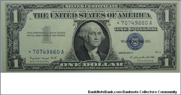 $1 Silver Certificate
Smith/Dillon Star Note Banknote