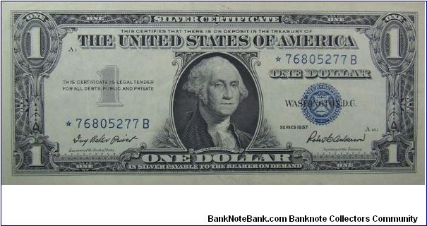 $1 Silver Certificate Priest/Anderson
Star Note Banknote
