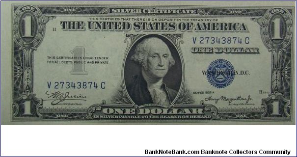 $1 Silver Certificate
Julian/Morganthau Banknote