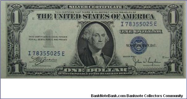 $1 Silver Certificate
Julian/Snyder Banknote