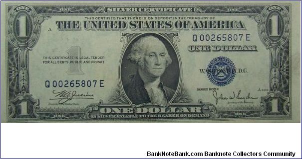 $1 Silver Certificate
Julian/Snyder Banknote