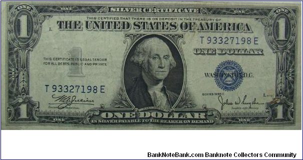 $1 Silver Certificate
Julian/Snyder Banknote