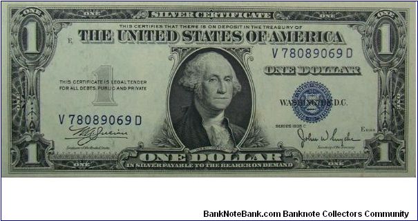 $1 Silver Certificate
Julian/Snyder Banknote