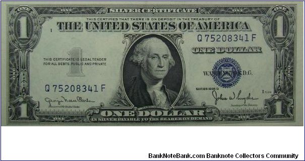 $1 Silver Certificate
Clark/Snyder Banknote