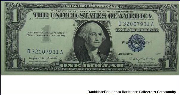 $1 Silver Certificate
Smith/Dillon Banknote