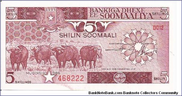 5 shillings; 1986 Banknote