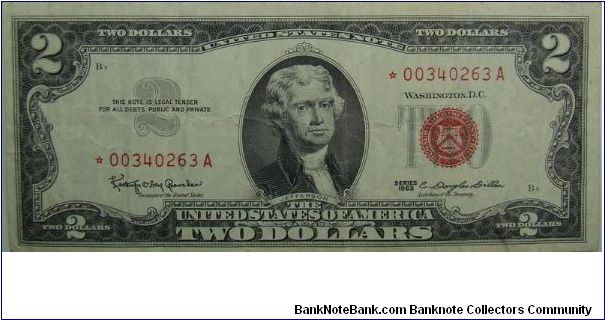 1963 $2 United States Note
Granahan/Dillon
Star Note Banknote