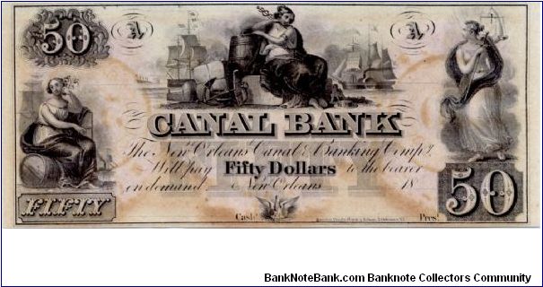 Canal Bank Louisiana New Orleans $50 PMG Gem Unc 67 EPQ Banknote
