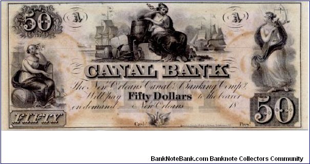 Canal Bank Louisiana New Orleans $50 PMG Gem Unc 67 EPQ Banknote