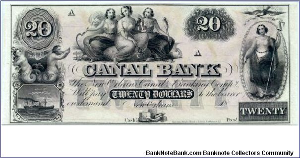 Canal Bank Louisiana New Orleans $20.00 PMG Gem Crisp Uncirculated 66 EPQ Banknote