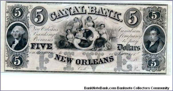 Canal Bank Louisiana New Orleans $5.00 PMG Gem Crisp Uncirculated 66 EPQ Banknote