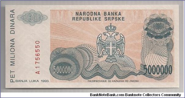 Banknote from Serbia year 1993