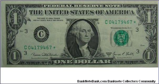 1969D United States Federal Reserve Star Note Banknote
