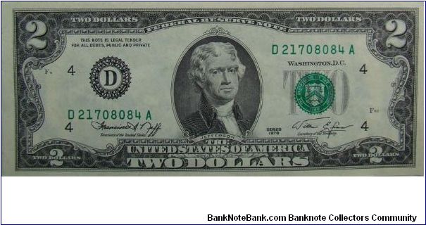 1976 United States Federal Reserve Note
Neff/Simon Banknote