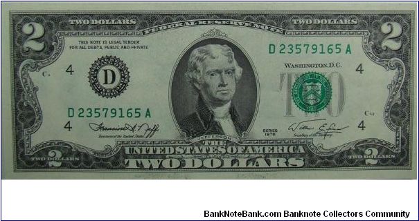 1976 United States Federal Reserve Note
Neff/Simon Banknote