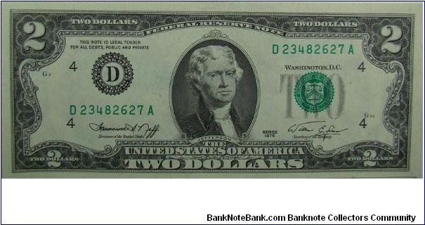 1976 United States Federal Reserve Note
Neff/Simon Banknote