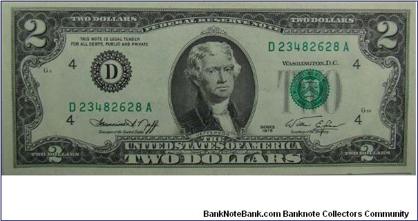 1976 United States Federal Reserve Note Banknote