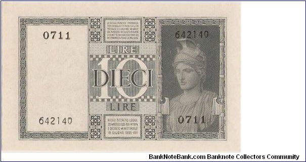 Banknote from Italy year 1944