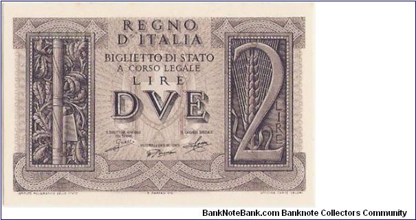 2 Lire 'Impero' Banknote