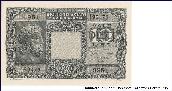 10 Lire 'Luogotenenza' Banknote