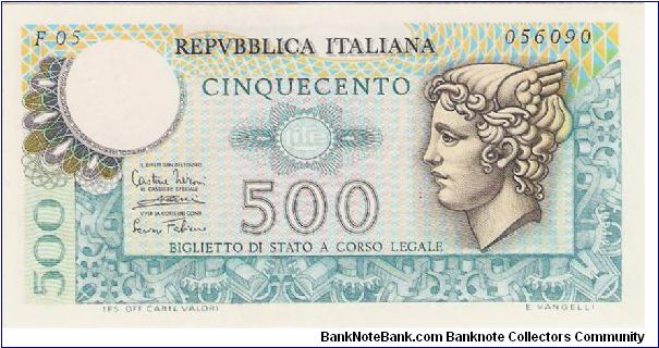 500 Lire 'Mercurio' Banknote