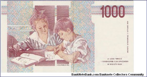 Banknote from Italy year 1990